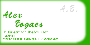 alex bogacs business card